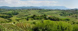 Panorama of Vineyards in the green hills of Gorizia Brda from Sveta Gora and Gornje Cerovo to Vipolze Slovenia