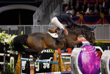 Ali Ramsay Canada riding Hermelien VD Hooghoeve in the Longines FEI World Cup Show Jumping competition at the Royal Horse Show T