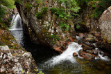 Lower Falls and rapids of the Water of Nevis river in Glen Nevis valley at Achriabhach Scottish Highlands Scotland UK