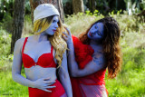 models in blue