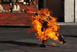 Flaming man stunt