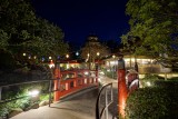 Japanese tea garden at night
