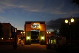 Disney Studios gate at night