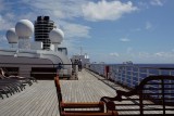 View from top deck on Westerdam, at sea