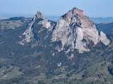 The two Mythen mountains seen from Huserstock