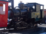 Steam engine at the station at the top of the mountain at 2244 meters above sea level.