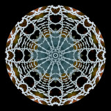 Kaleidoscope created with a picture of a frosted cobweb seen in December 2015