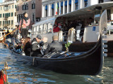 Passing by a waterbus on the Grand Canal in Venice