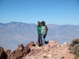 In the cold wind on a peak near Dantes View, Death Valley