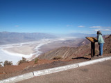 Reading material at the edge of the Dantes View parking lot, Death Valley