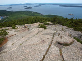 Looking back on the trail up Champlain mountain, Acadia National Park