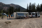 A rest stop on the second day of the bike ride