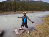Standing over the Athabasca river