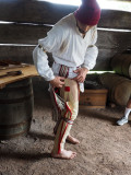 Reenactor at Fort Necessity National Battlefield showing clothing