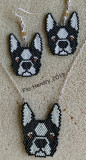 Boston Terrier Earrings & Pendant set