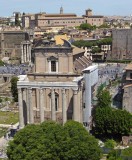 Temple of Antoninus and Faustina (141 AD) converted to the Church San Lorenzo in Miranda in the 7th Century