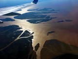 Flying over the Rio de la Plata, the widest River in the World at 140 miles wide