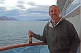 Drinking Beagle Beer as we depart the Beagle Channel
