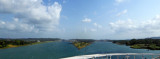 Agua Clara Locks (left), Gatun Locks (middle), & Canal started by the French (far right)