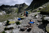 Alex and Aneta, Upper Mengusovska Valley at around 2000m, far behind Rysy 2503m, Tatra NP