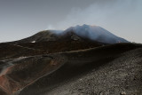 Mount Etna - Torre del Filosofo 2920m (2003 eruption), the central craters 3340m behind, Etna NP