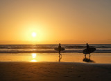 Surfers in the Golden Hour