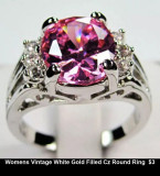 Womens Vintage White Gold Filled Cz Round Ring  $3.jpg