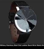 Military Stainless Steel Dial Leather Band Wrist Watch $4.jpg