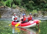 Richard Lawrence with Lyrinda Snyderman and Caroline Harkness on the North Fork of the American