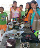 Embera Women Selling baskets and masks