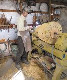 Woodturning the toppiece of the Spire