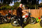 Peter ( 82 ) on his new  bike / most recent acquisition .