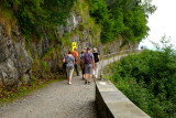 Our  tour  party , strolling , casually , along  the  Cliff  Walk .
