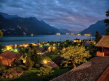 Late evening view onto Brienz and lake Brienz