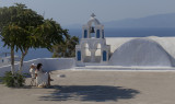 In shade, Oia