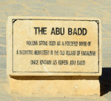 Information sign - The Abu Badd - rolling stone door 2 Nov, 17