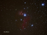 Nébuleuse tête de cheval Bernard 33 /  In the belt of Orion nebula horse head