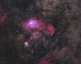 The Lagoon and Trifid Nebulas widefield