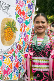 Flor de Pia dancer with banner