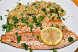 Trout with Fennel Risotto