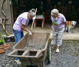 Mixing cement for blocks