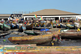 Fish market next to the pirogue harbor, Conakry