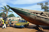 Fish market next to the pirogue harbor, Conakry