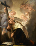 St. Dominic with Angels and Cross, Nicola Grassi (1682-1748)