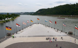 Deutsches Eck with the Mosel on the left and the Rhine on the right