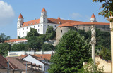 Bratislava Castle from the Old City with the Maria Column, upn nmestie