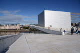 Climbing the roof of the Oslo Opera House