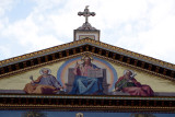 Christ between Its Peter and Paul, upper faade mosaics, Basilica of St. Paul