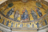 The apse mosaic was commissioned by Pope Innocent III (1198-1216) and appears as it did then
