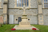 Former cross from the spire of St. Columbs now commemorating the Battle of the Somme